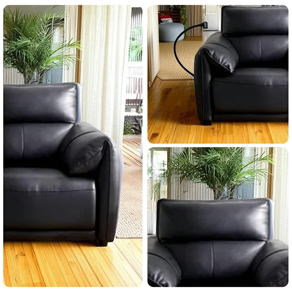 LIVARA 117cm Electric Recliner Armchair Single Seater One-Touch Electric Recline Genuine Leather Comfort Design - Black - Image 3