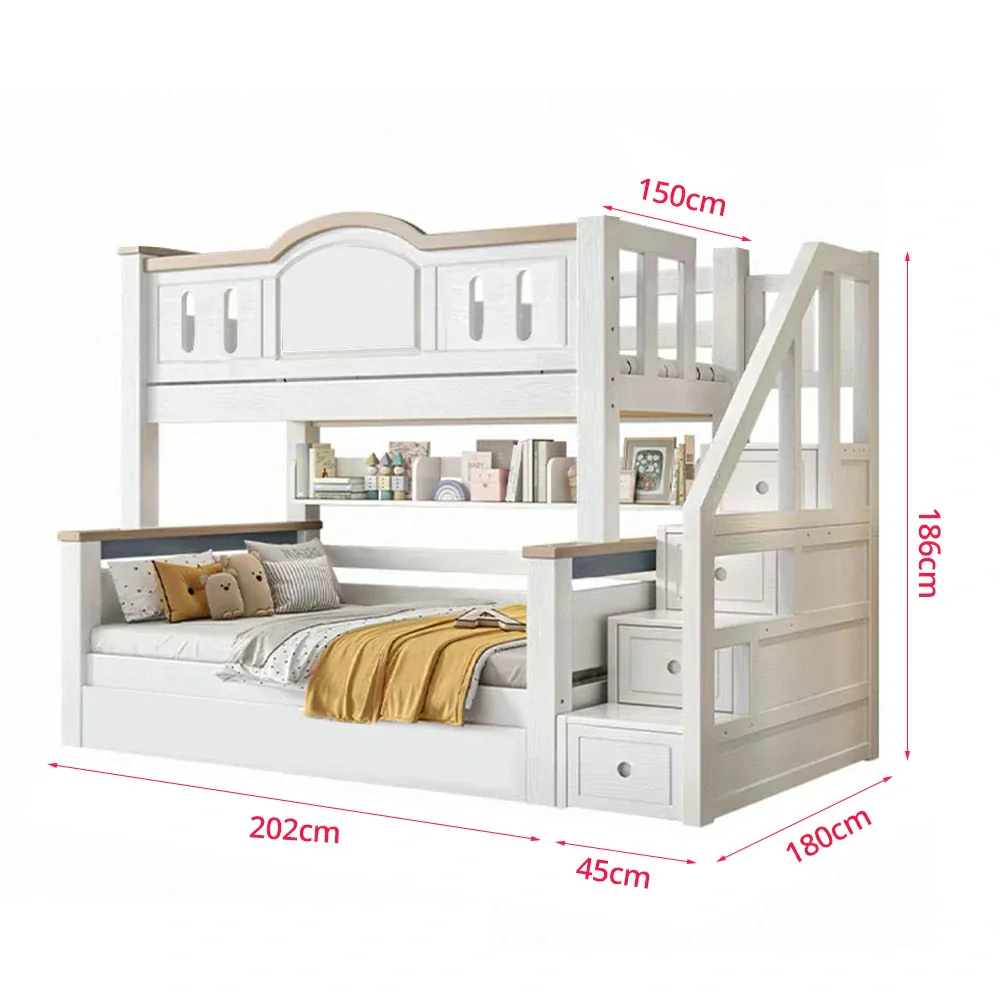 LUXORA CR 120/135/150/160/180cm Cherry Wood Bunk Bed with Staircase Storage, Eco-Friendly Solid Wood Kids' Bed with Water-Based Paint, Installation Included - Image 10