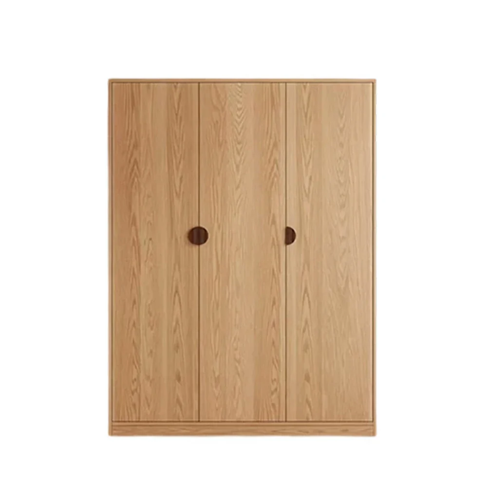 LUXORA 120/140cm Oak Wardrobe Cabinet - Dual Hanging Storage with Solid North American Oak, Child-Friendly Height & Space-Saving Design - Wood