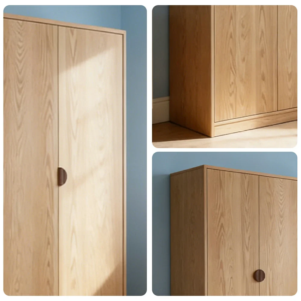 LUXORA 120/140cm Oak Wardrobe Cabinet - Dual Hanging Storage with Solid North American Oak, Child-Friendly Height & Space-Saving Design - Wood - Image 3