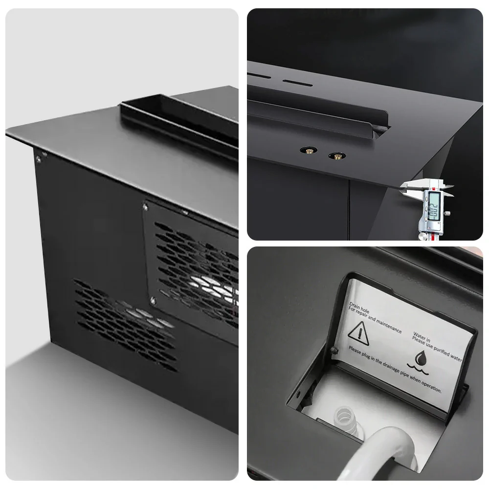 LIVARA CT700 Fog Fireplace 70/180/250cm – Steel/304 Stainless Steel, Single-Color Flame, Timer Control, LCD Touch Screen, Dual Light Design, Humidifier Function - Black - Image 5