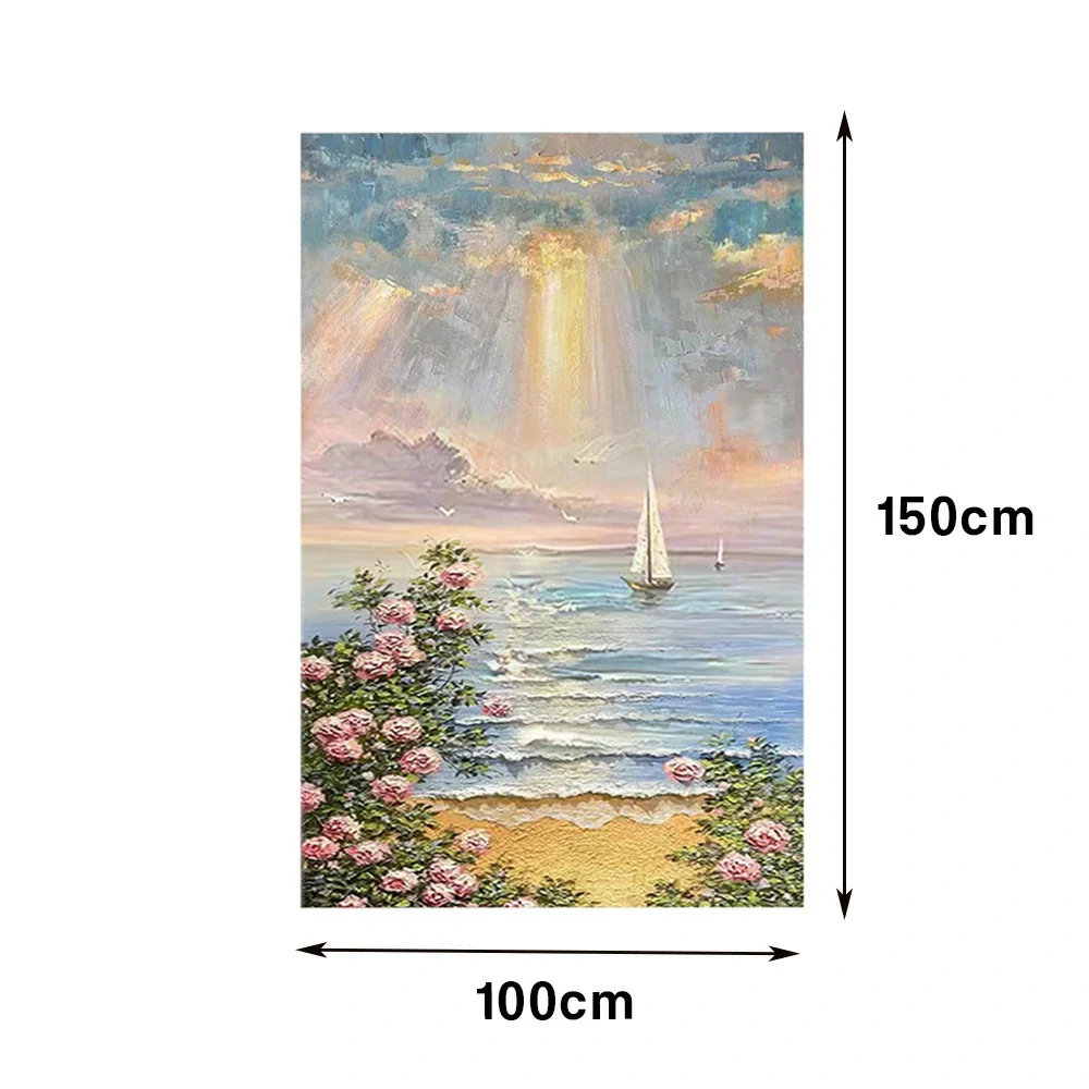 LUXORA Hand-Painted Oil Painting 50/80/100cm Artistic Abstract Canvas with Soft, Neutral Layers Created to Complement Modern Homes, Minimalist Interiors, and Cozy Living Rooms - Image 7
