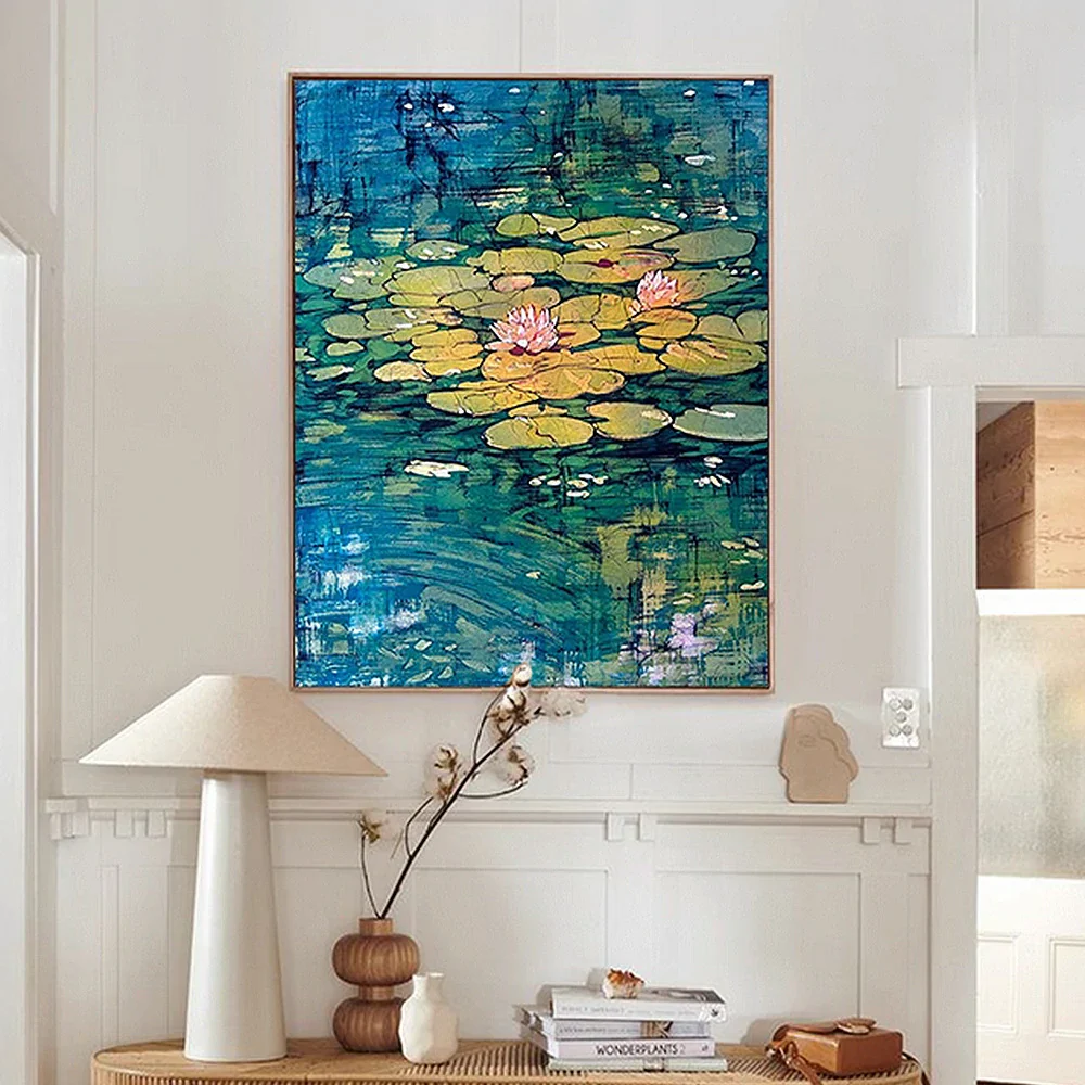 LUXORA Hand-Painted Oil Painting 60/80/120cm - Modern Abstract Design in Gentle Colours for Calm and Welcoming Spaces - Image 2