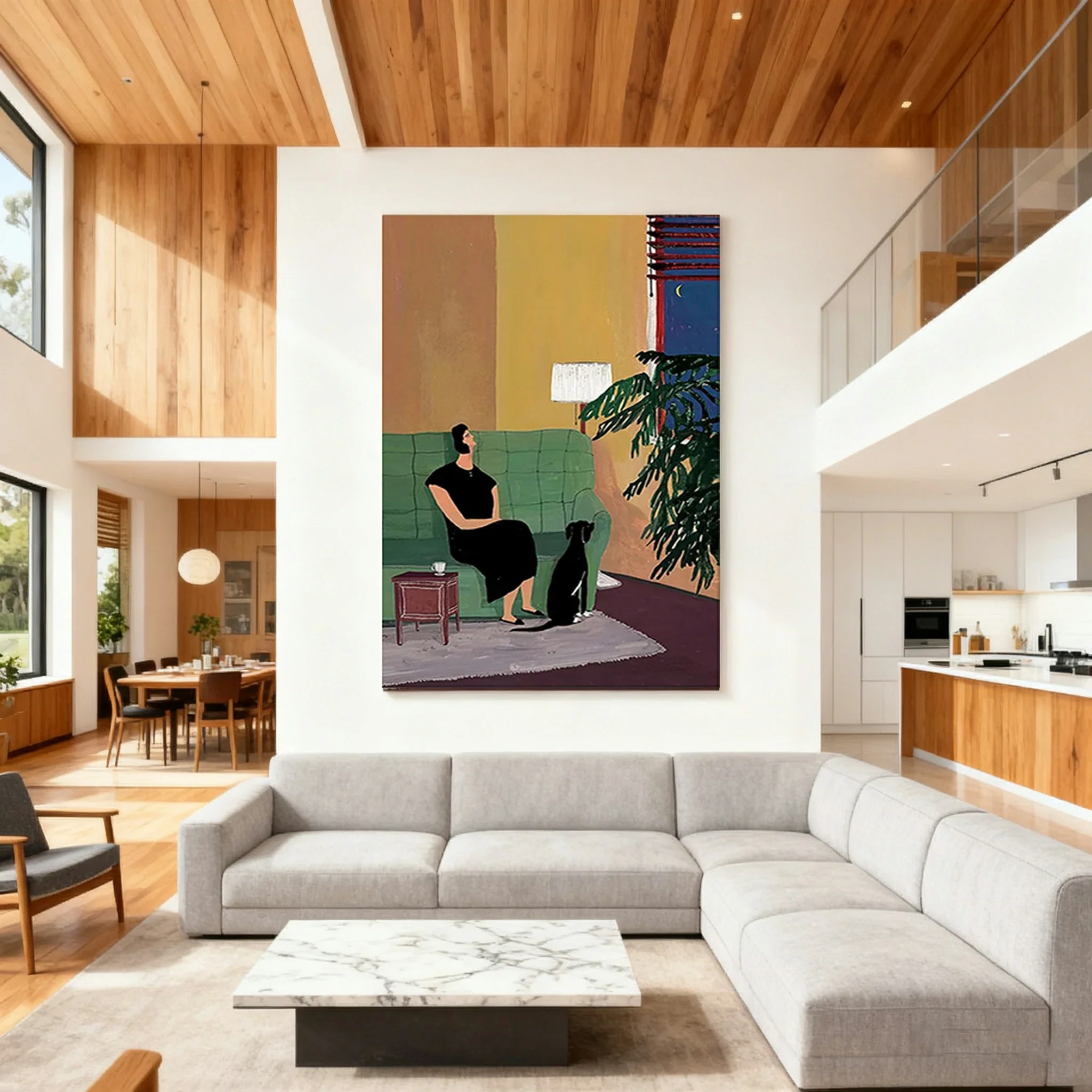 LUXORA Hand-Painted Oil Painting 50/80/100cm - Neutral Abstract Wall Piece That Brings Balance and Harmony Indoors - Image 2