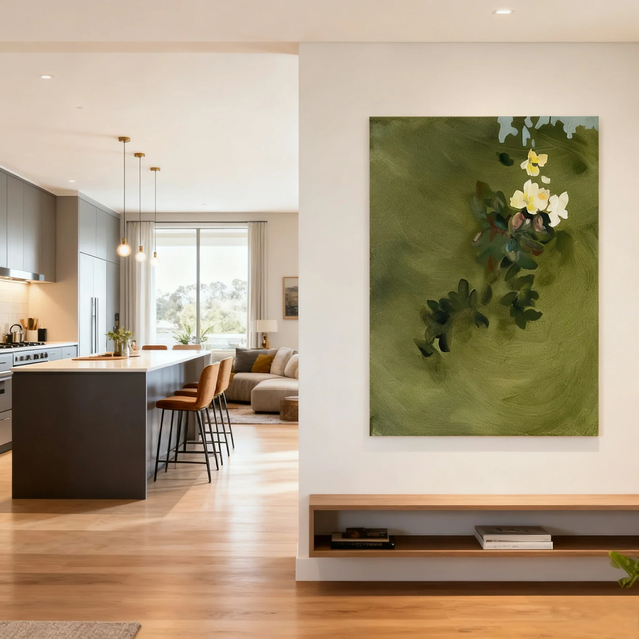 LUXORA Hand-Painted Oil Painting 50/80/100cm - Minimalist Hand-Painted Design That Enhances Contemporary Living Areas with Subtle Elegance and Warmth - Image 4
