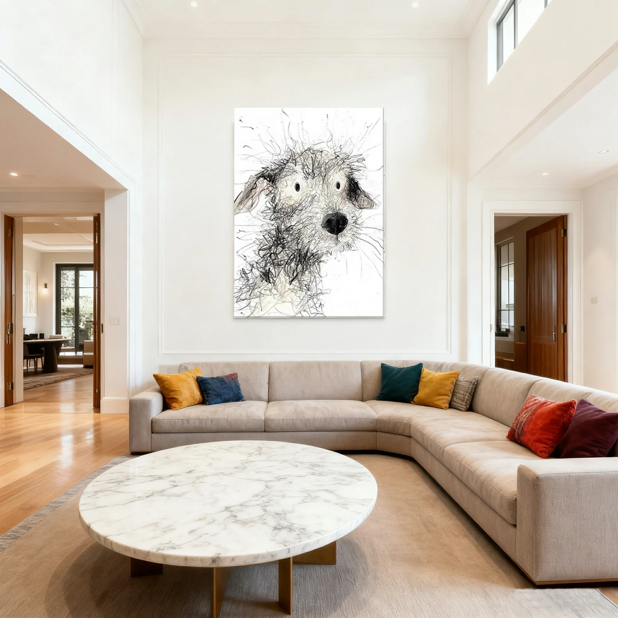 LUXORA Hand-Painted Oil Painting 50/80/100cm - Minimalist Abstract Wall Art Offering Refined Texture and Gentle Tones That Complement Clean, Bright Interiors - Image 2