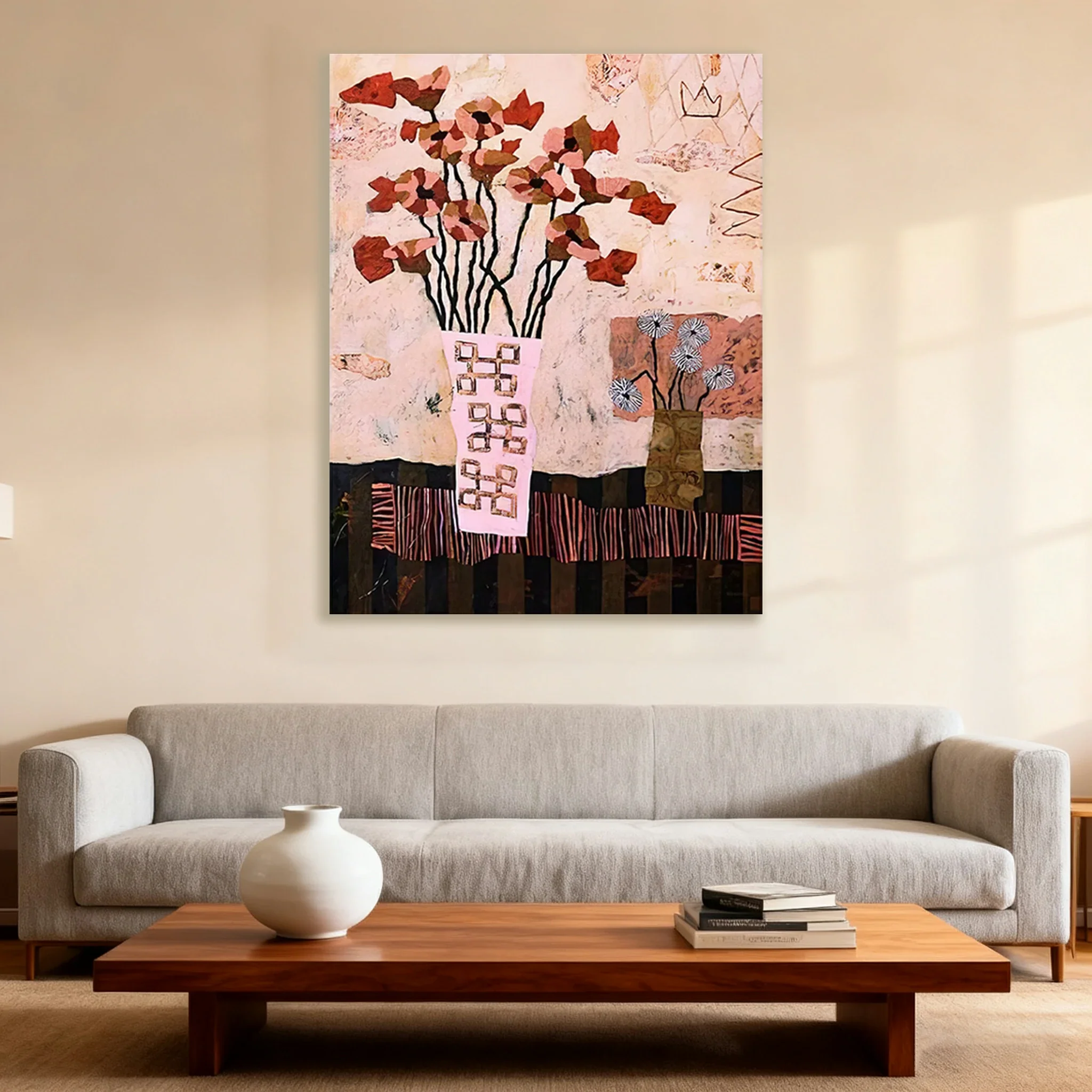 LUXORA Hand-Painted Oil Painting 50/80/100cm - Refined Minimalist Wall Art Offering Gentle Colour Harmony and Subtle Texture for Modern Home Decor - Image 2