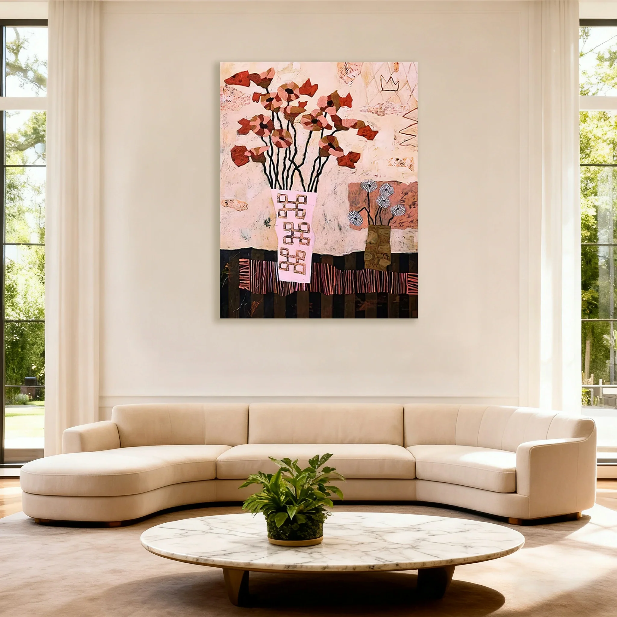 LUXORA Hand-Painted Oil Painting 50/80/100cm - Refined Minimalist Wall Art Offering Gentle Colour Harmony and Subtle Texture for Modern Home Decor - Image 4