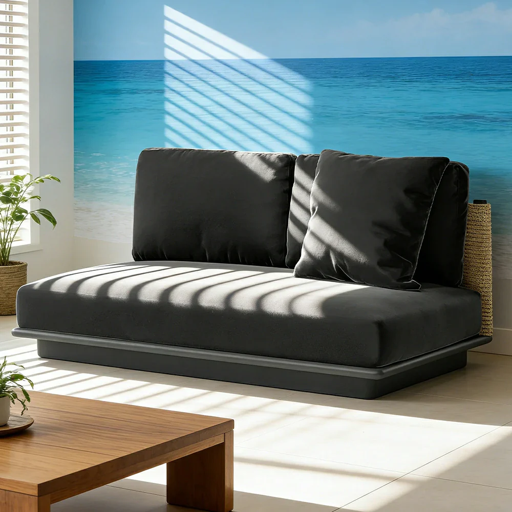 LUXORA Two-Seater Centre Sofa - Waterproof Rope Design, Quick-Dry Cushion, High-Density Foam Support, Weather-Resistant Fabric - Image 4