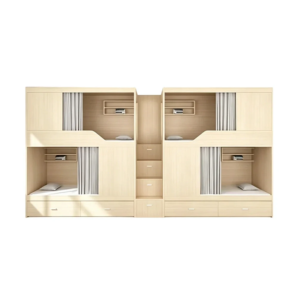LUXORA Wooden Bunk Bed with Storage Ladder Heavy Duty 90/100/120cm Dormitory Apartment Space Saving