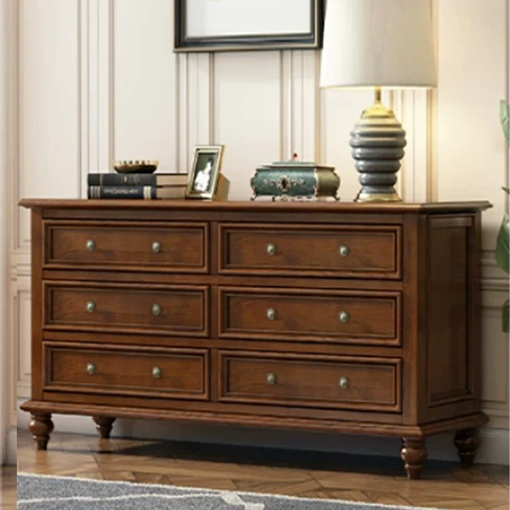 LUXORA Solid Wood 6 Drawer Chest with Large Storage American Style Cabinet for Living Room Bedroom Entryway - Image 2