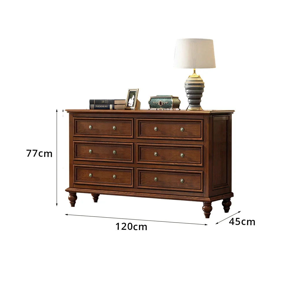 LUXORA Solid Wood 6 Drawer Chest with Large Storage American Style Cabinet for Living Room Bedroom Entryway - Image 6