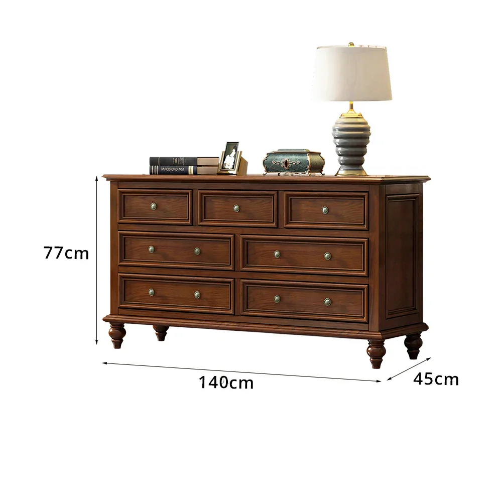 LUXORA Solid Wood 7 Drawer Chest with Large Storage American Style Cabinet for Living Room Bedroom Entryway - Image 6