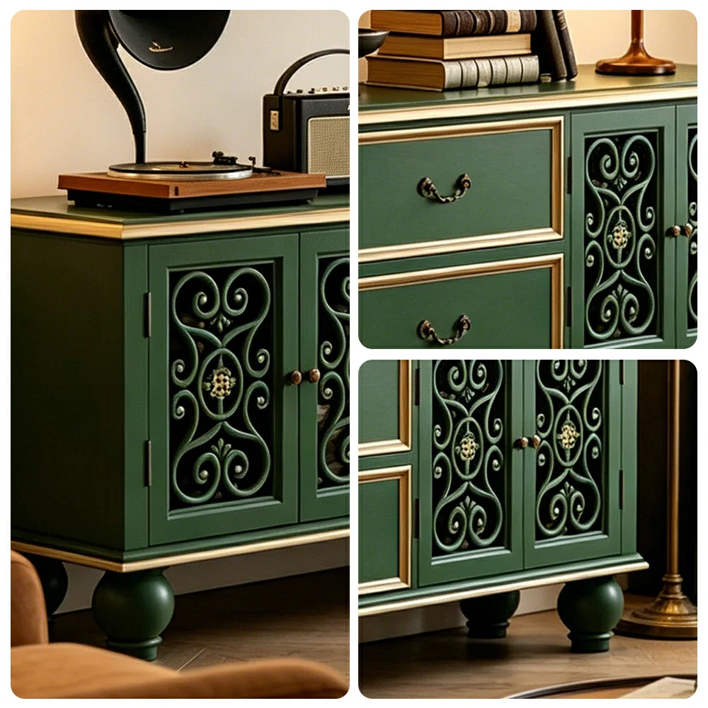 LUXORA Solid Wood TV Cabinet Carved Storage Entertainment Unit 180/200cm for Living Room - Image 3
