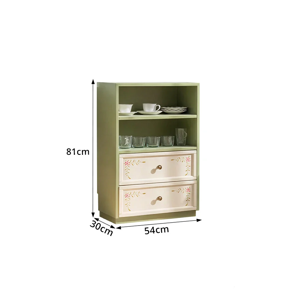 LUXORA Modular Solid Wood Bookcase Double Drawer Storage Cabinet for Living Room Dining Area - Image 8