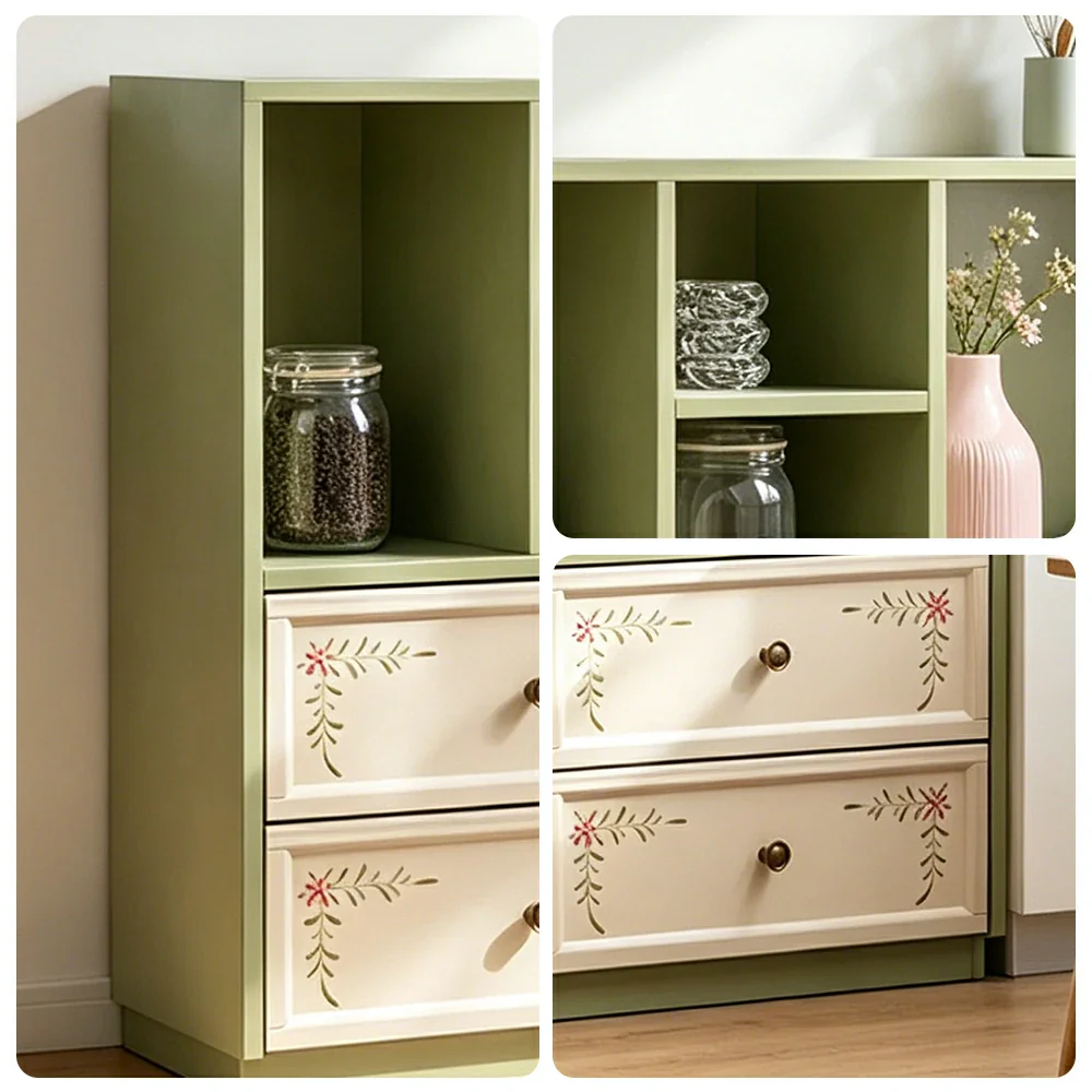 LUXORA Modular Solid Wood Bookcase Four Drawer Storage Cabinet for Living Room Dining Area - Image 3