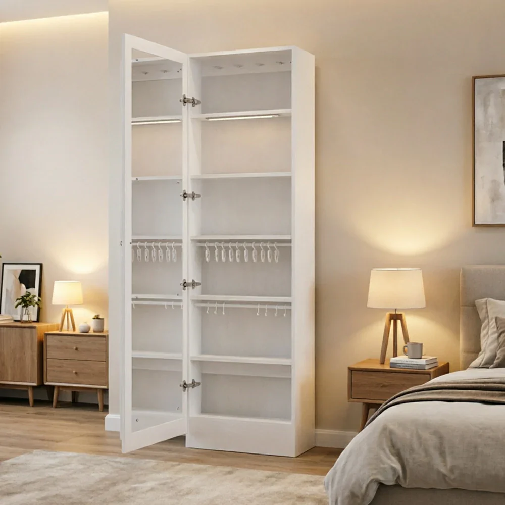 LUXORA Vintage Dressing Cabinet Large Storage Vanity Organizer for Bedroom Walk-In Closet - White - Image 5