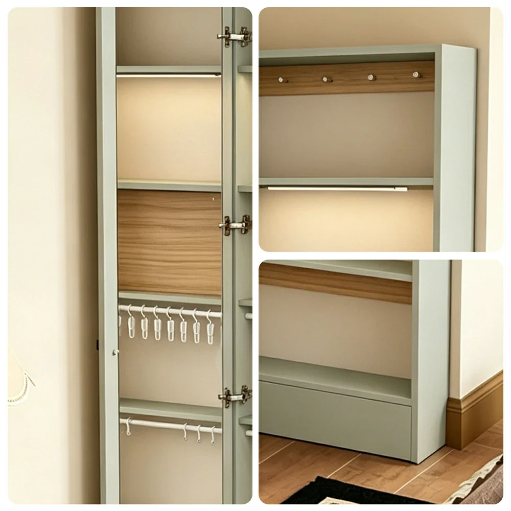 LUXORA Vintage Dressing Cabinet Large Storage Vanity Organizer for Bedroom Walk-In Closet - Grey&Green - Image 4