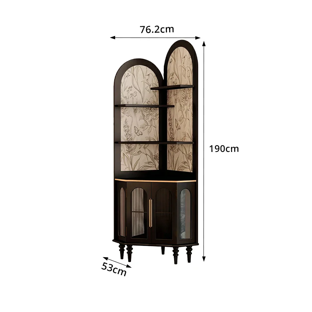 LUXORA Corner Storage Cabinet Multi-Layer Space Saving Organizer for Living Room Small Spaces - Black - Image 8