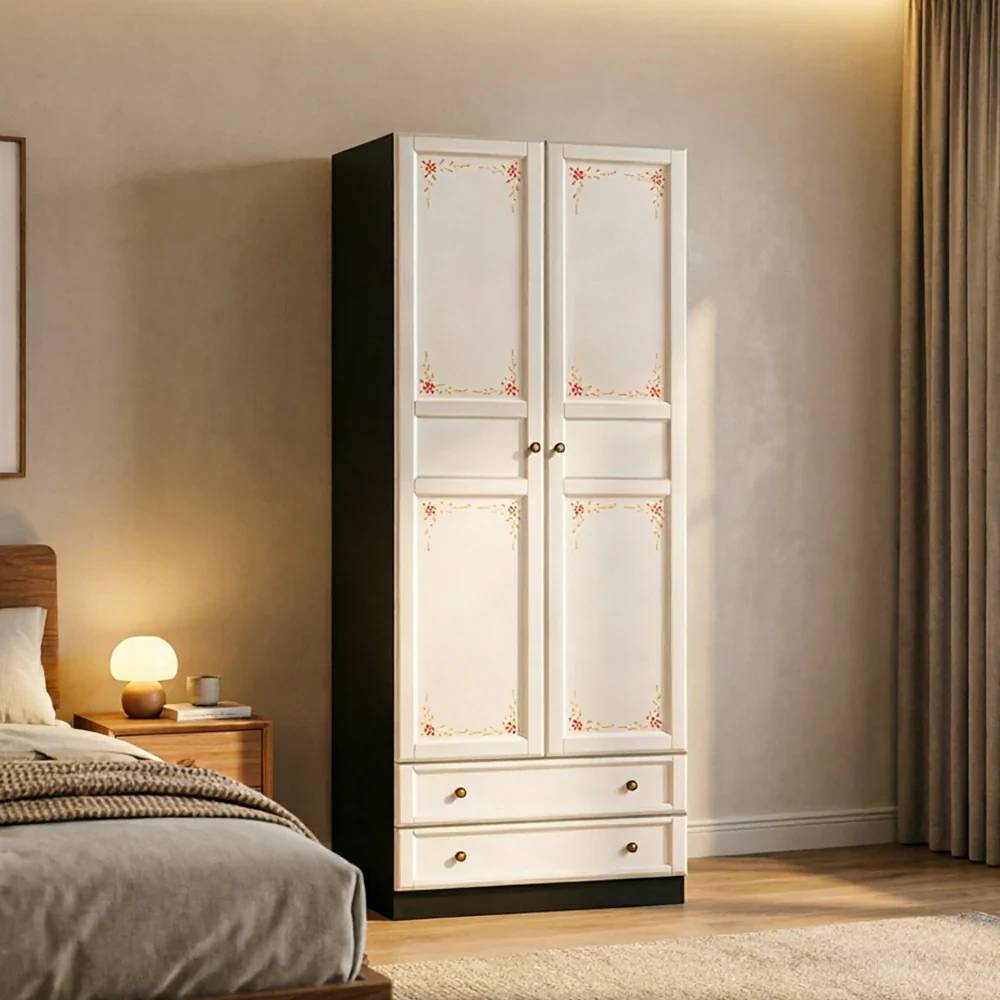 LUXORA Two Door Modular Full Wall Wardrobe Large Capacity Storage Cabinet for Bedroom Walk-In Closet - Beige - Image 2