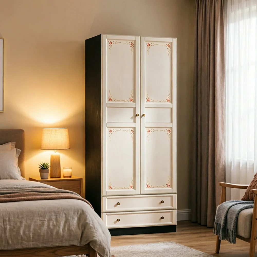 LUXORA Two Door Modular Full Wall Wardrobe Large Capacity Storage Cabinet for Bedroom Walk-In Closet - Beige - Image 5