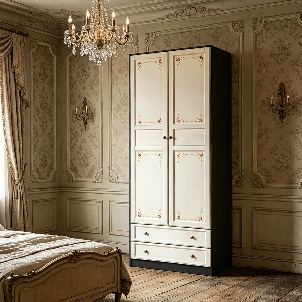 LUXORA Two Door Modular Full Wall Wardrobe Large Capacity Storage Cabinet for Bedroom Walk-In Closet - Beige - Image 6