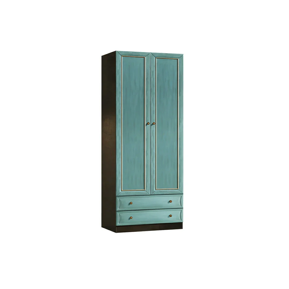 LUXORA Two Door Modular Full Wall Wardrobe Large Capacity Storage Cabinet for Bedroom Walk-In Closet - Blue