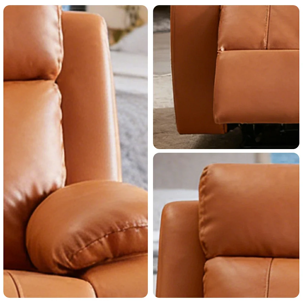 LUXORA 1.9/2.3m Double Electric Home Theatre Recliner Sofa with Centre Console Top-Grain Leather One-Touch Adjustable Backrest & Footrest - Brown - Image 3