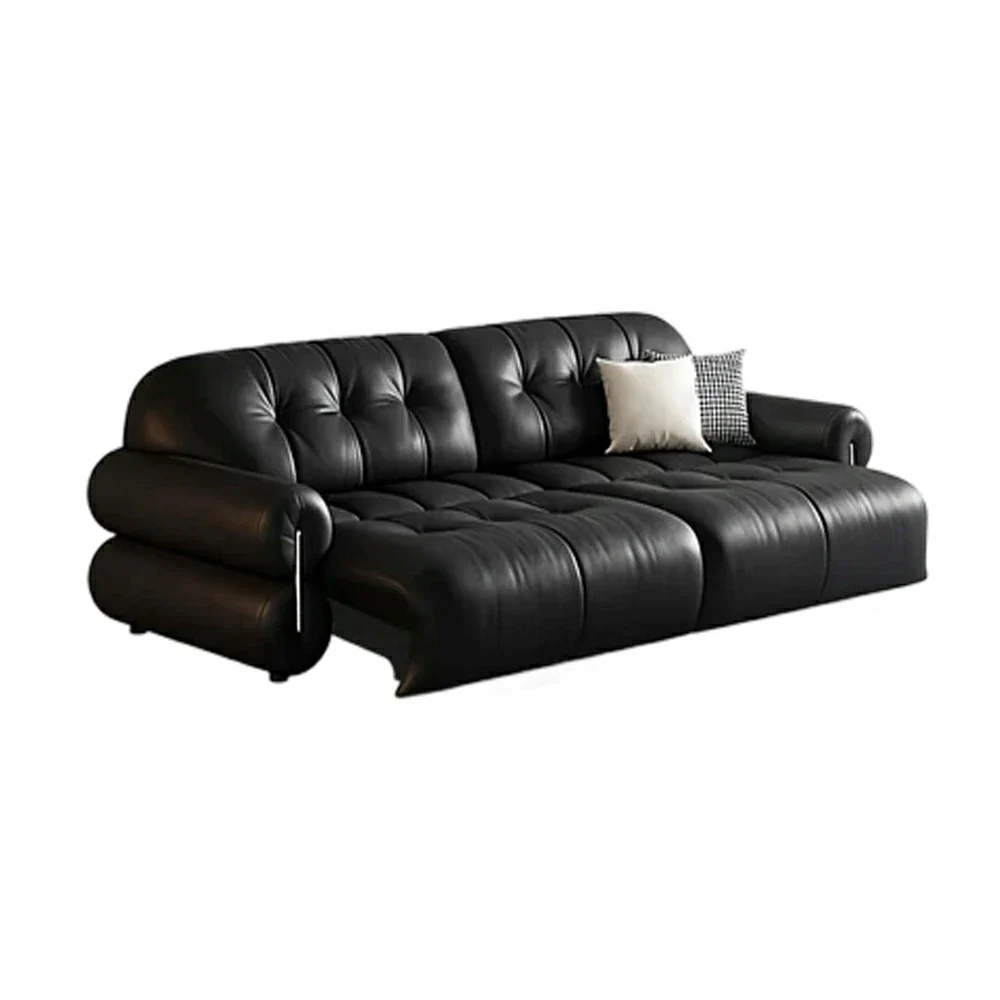 LUXORA 190/250cm 2-Seater Dual Electric Recliner Sofa Zero-Wall Design Multi-Mode Adjustable Backrest Ergonomic Comfort Top-Grain Leather - Black