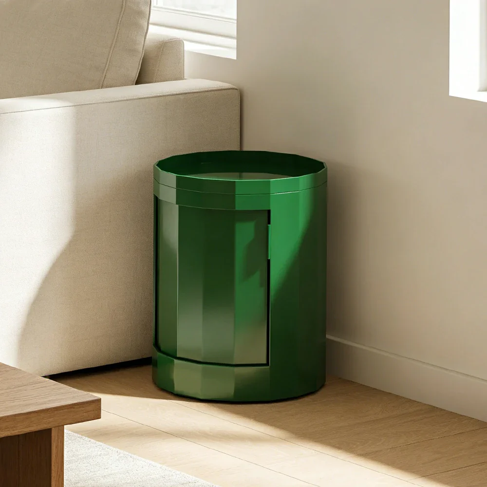 LUXORA 49/66cm Multi-Function Side Table - Removable Tray Design - Stable & Mobile Structure - Compact Rolling Storage Unit - Green - Image 4