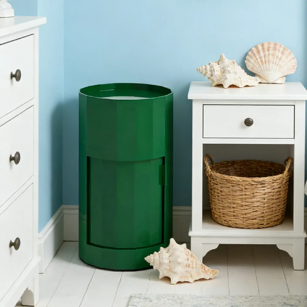 LUXORA 49/66cm Multi-Function Side Table - Removable Tray Design - Stable & Mobile Structure - Compact Rolling Storage Unit - Green - Image 7