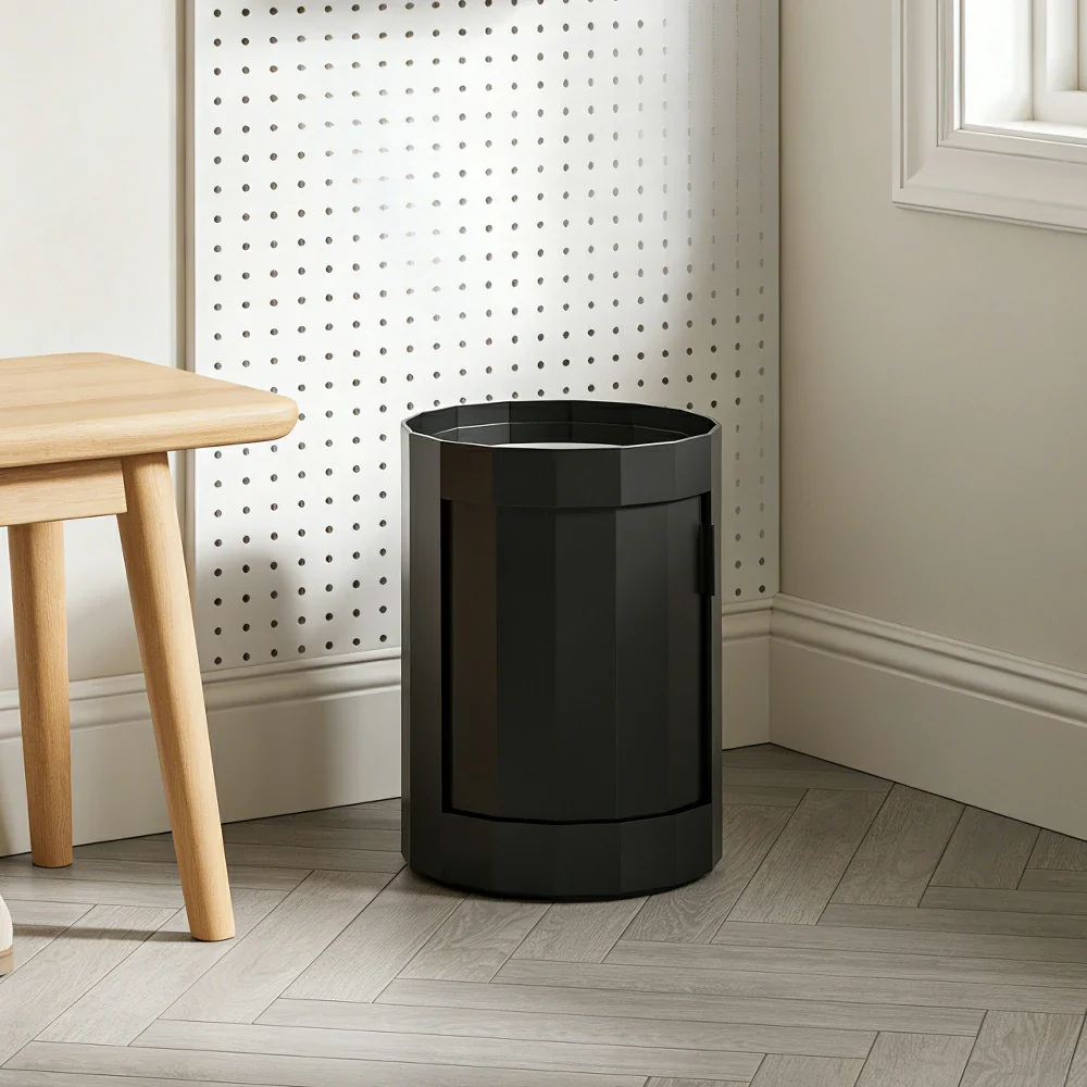LUXORA 49/66cm Multi-Function Side Table - Removable Tray Design - Stable & Mobile Structure - Compact Rolling Storage Unit - Black - Image 4