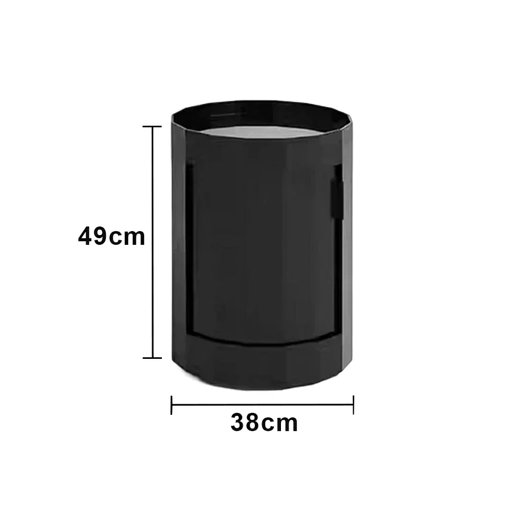 LUXORA 49/66cm Multi-Function Side Table - Removable Tray Design - Stable & Mobile Structure - Compact Rolling Storage Unit - Black - Image 5