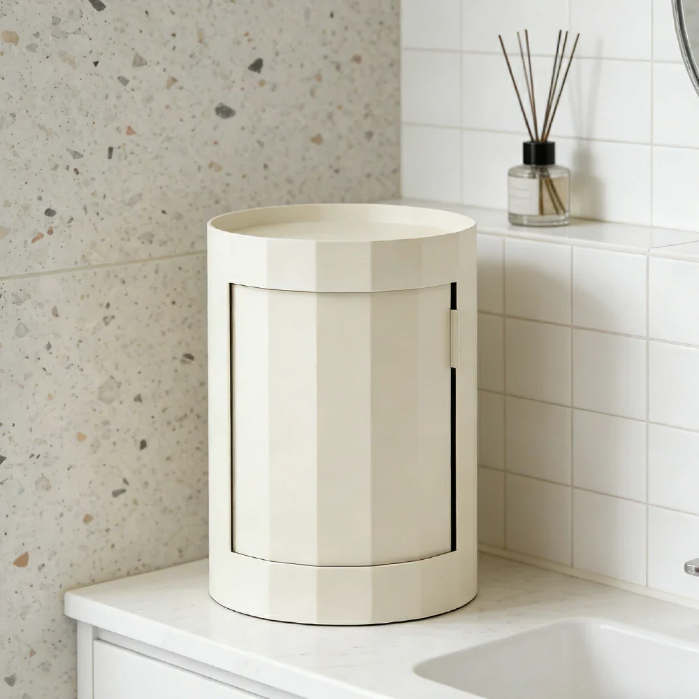 LUXORA 49/66cm Multi-Function Side Table - Removable Tray Design - Stable & Mobile Structure - Compact Rolling Storage Unit - White - Image 2