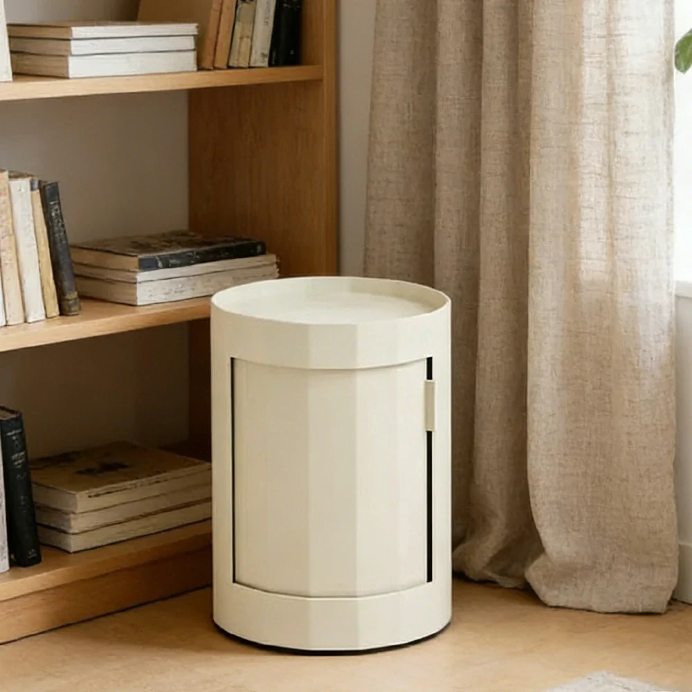 LUXORA 49/66cm Multi-Function Side Table - Removable Tray Design - Stable & Mobile Structure - Compact Rolling Storage Unit - White - Image 4