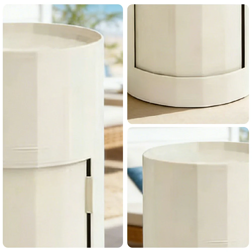 LUXORA 49/66cm Multi-Function Side Table - Removable Tray Design - Stable & Mobile Structure - Compact Rolling Storage Unit - White - Image 8