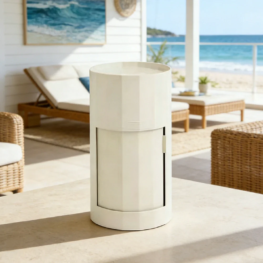 LUXORA 49/66cm Multi-Function Side Table - Removable Tray Design - Stable & Mobile Structure - Compact Rolling Storage Unit - White - Image 9