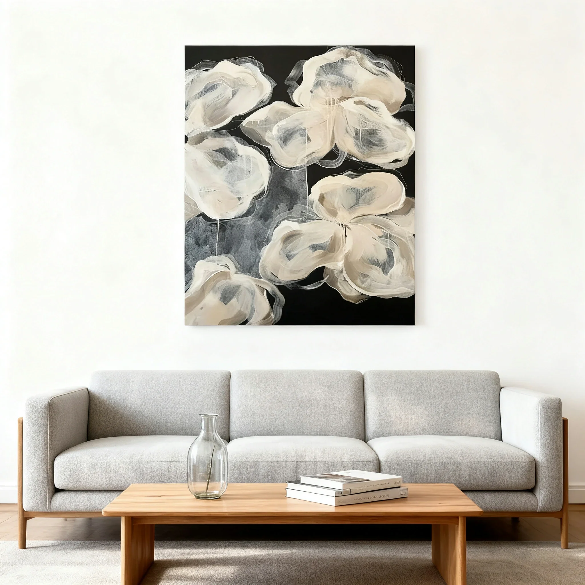 LUXORA Hand-Painted Oil Painting 70/100/140cm - Premium Abstract Painting Featuring Refined Texture and Balanced Lines That Suit Simple Modern Home Spaces - Image 4