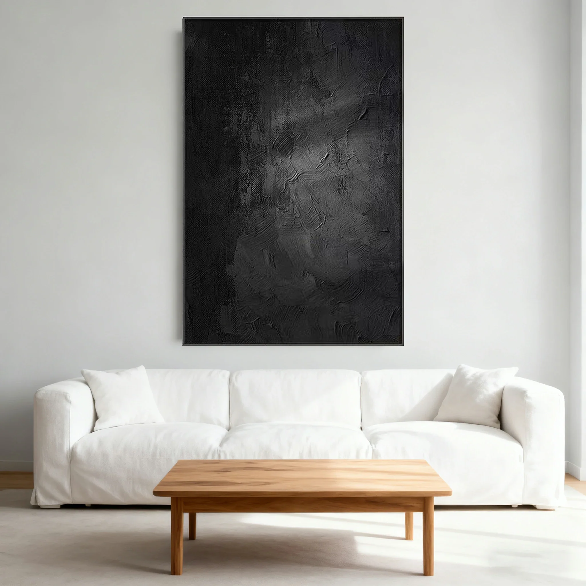 LUXORA Hand-Painted Oil Painting 70/100/140cm - Neutral Hand-Painted Canvas Art Crafted for Peaceful and Simple Interior Environments - Image 2
