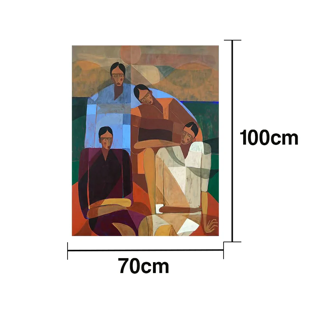 LUXORA Hand-Painted Oil Painting 70/100/140cm - Contemporary Abstract Canvas Art Designed with Calm Colours and Fine Texture for Light-Filled Interiors - Image 5