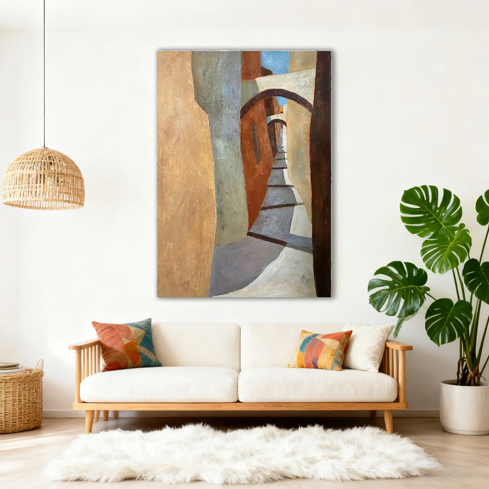 LUXORA Hand-Painted Oil Painting 70/100/140cm - Minimalist Canvas Wall Art with Gentle Tones and Clean Composition, Creating a Peaceful Home Atmosphere - Image 2