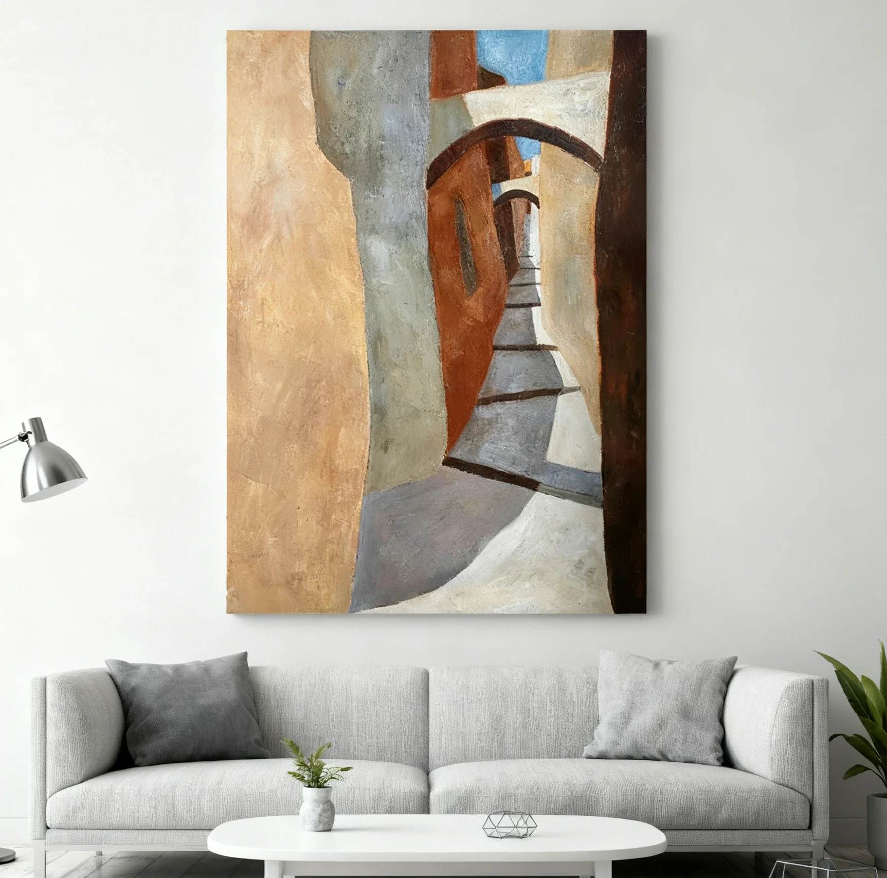 LUXORA Hand-Painted Oil Painting 70/100/140cm - Minimalist Canvas Wall Art with Gentle Tones and Clean Composition, Creating a Peaceful Home Atmosphere - Image 4