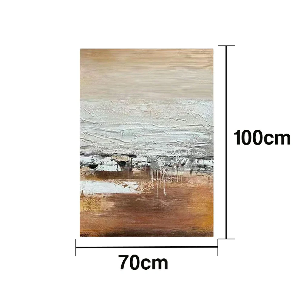 LUXORA Hand-Painted Oil Painting 70/100/140cm Minimalist Abstract Canvas with Warm Neutral Colors Perfect for Living Room Wall Decor and Stylish Home Interior Design - Image 5