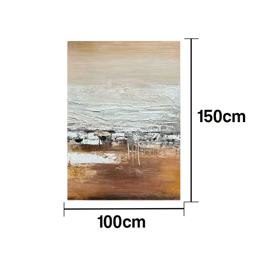 LUXORA Hand-Painted Oil Painting 70/100/140cm Minimalist Abstract Canvas with Warm Neutral Colors Perfect for Living Room Wall Decor and Stylish Home Interior Design - Image 6