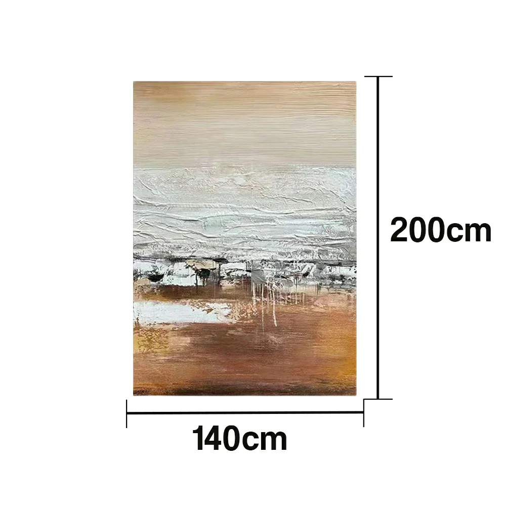 LUXORA Hand-Painted Oil Painting 70/100/140cm Minimalist Abstract Canvas with Warm Neutral Colors Perfect for Living Room Wall Decor and Stylish Home Interior Design - Image 7