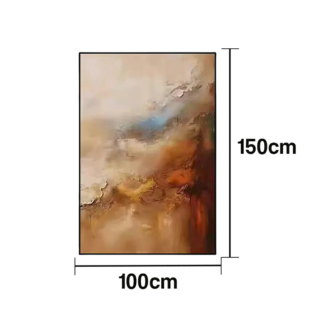 LUXORA Hand-Painted Oil Painting 70/100/140cm Stylish Modern Abstract Artwork with Soft Neutral Shades Perfect for Enhancing Living Rooms and Bedroom Wall Decoration - Image 6