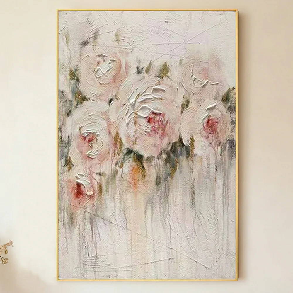 LUXORA Hand-Painted Oil Painting 70/100/140cm Soft Brushstroke Abstract Canvas for Bedrooms, Living Rooms, and Minimalist Interiors Seeking Calm and Balanced Visual Style - Image 3