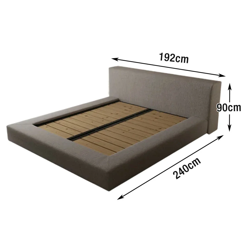 LUXORA Upholstered Bed Frame 150/180cm Solid Larch Wood with Steel Slat Support, Soft Padded Edges & Anti-Slip Mattress Fit - Grey - Image 6
