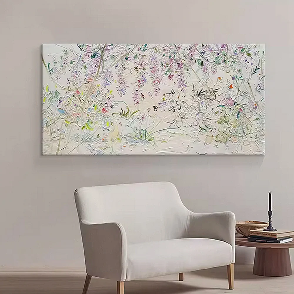 LUXORA Hand-Painted Oil Painting 100/140/200cm - Modern Abstract Wall Piece with Subtle Colour Movement and Fine Texture - Image 4