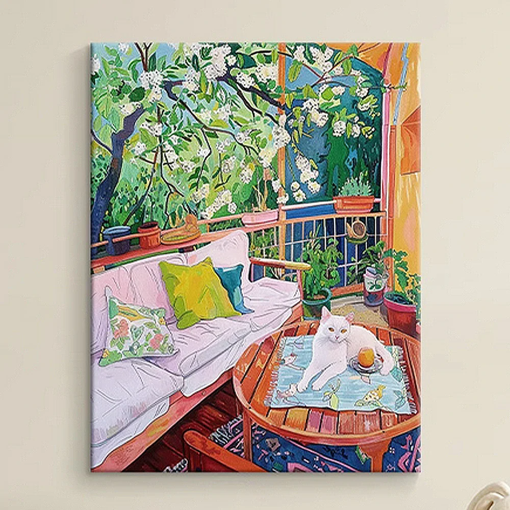 LUXORA Hand-Painted Oil Painting 50/80/120cm - Neutral Canvas Wall Art That Embodies Calm and Simple Home Design - Image 3
